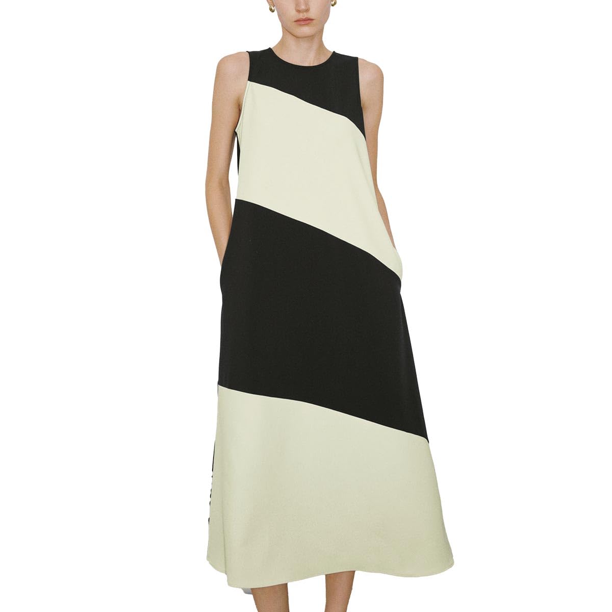 URBAN REVIVO Women's Summer Dresses Sleeveless A-Line Casual Midi Dress for Vacation and Partying
| URBAN REVIVO Women'