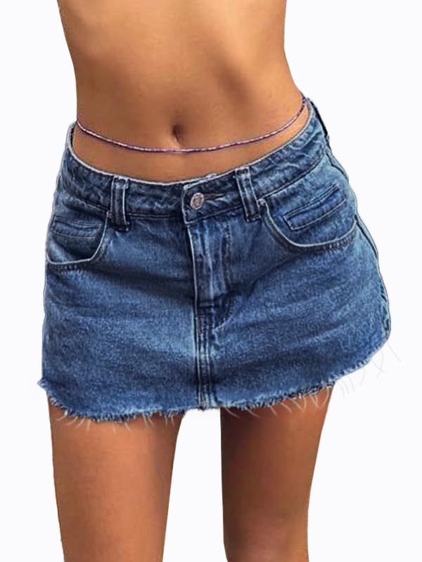 EMMIOL Women's Denim Stretch Mini Skirt for Summer Low Waist Casual Dress
| Women's EMMIOL Denim Jean Stretch Mini Skir