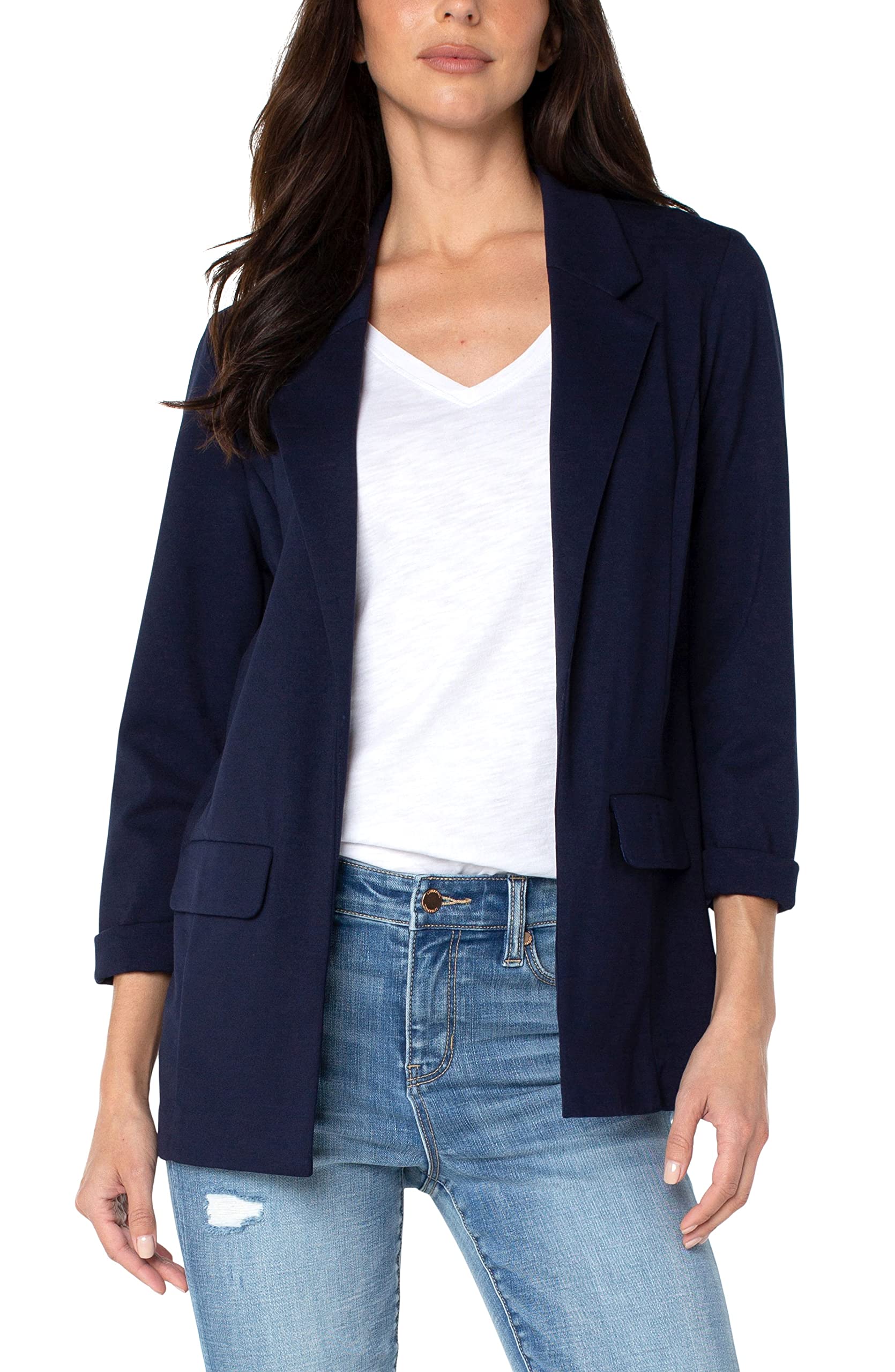 Liverpool Women's Stylish Boyfriend Blazer with Princess Darts
| Liverpool Women's Comfortable Boyfriend Blazer with Pr