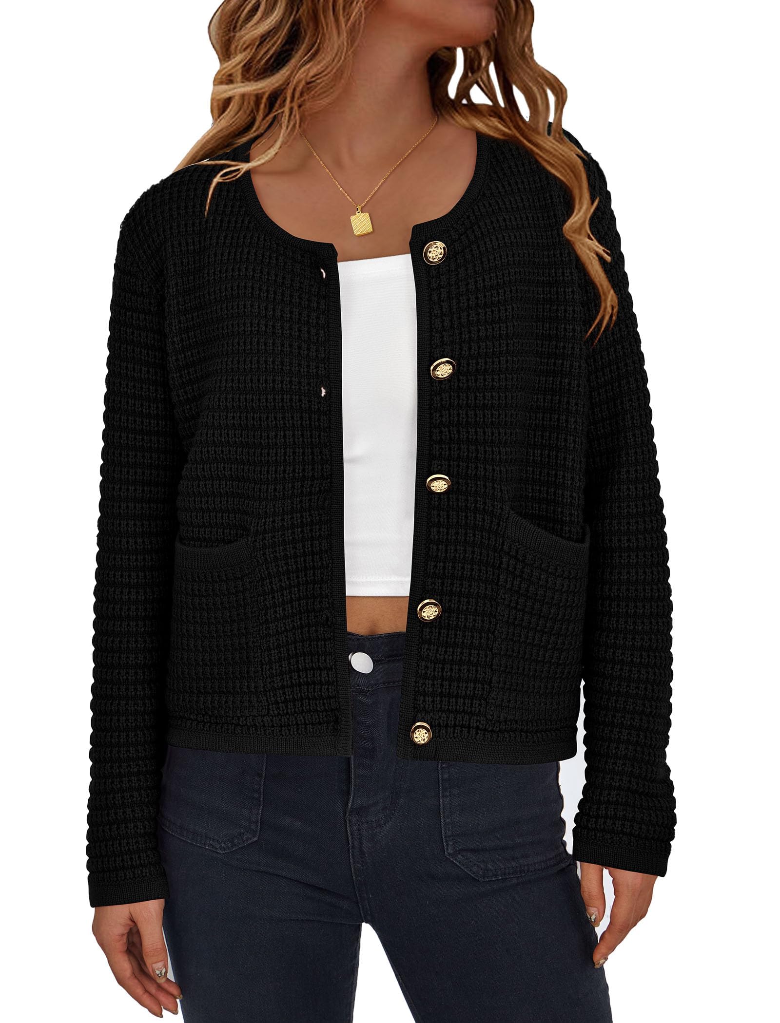 PrettyGarden Women's Knit Cardigan Sweaters for Fall Trendy Casual Wear/Open Front Button Down Long Sleeve Jacket
| Pre